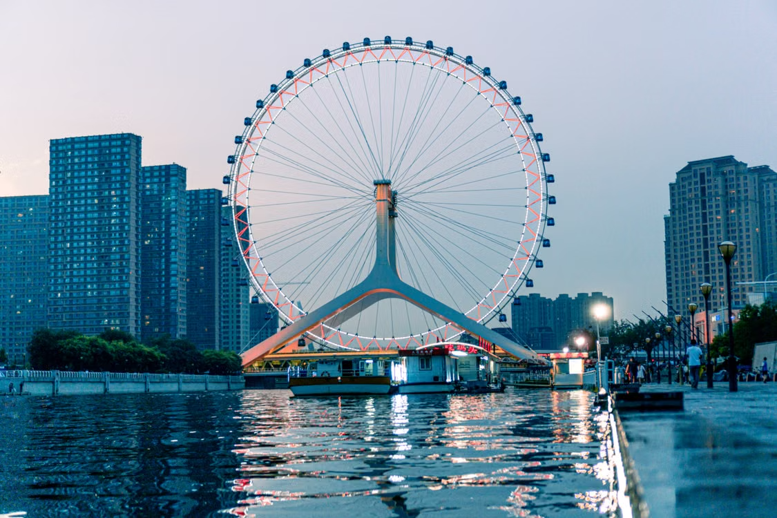 天津之眼與海河河岸景觀